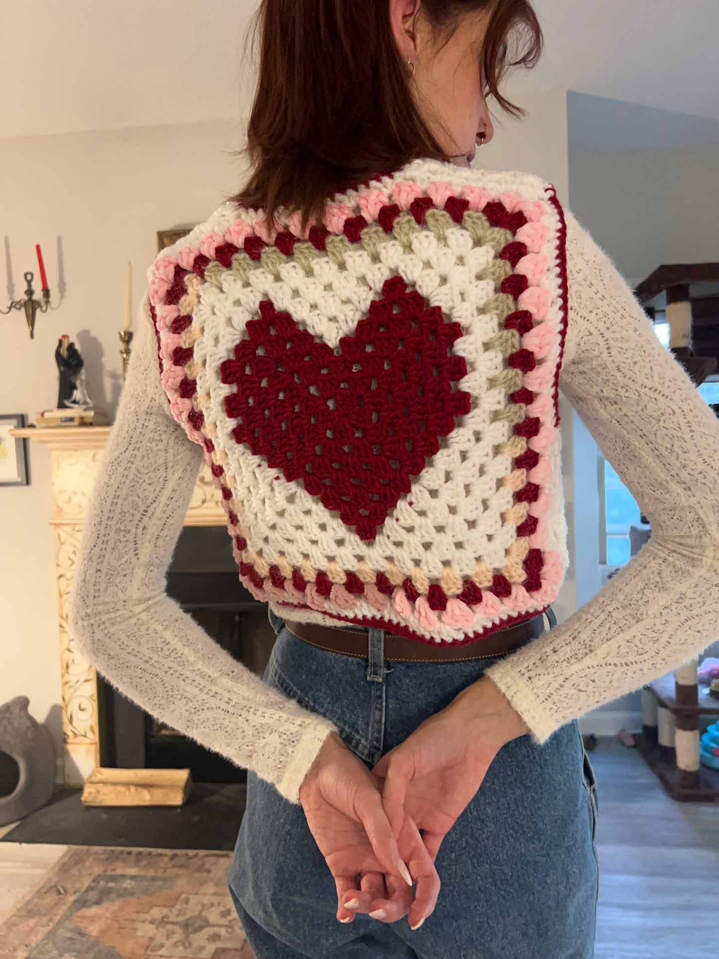 Sweetheart Granny Square Vest