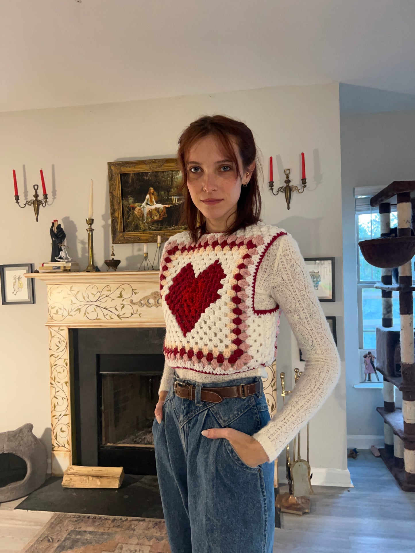 Sweetheart Granny Square Vest
