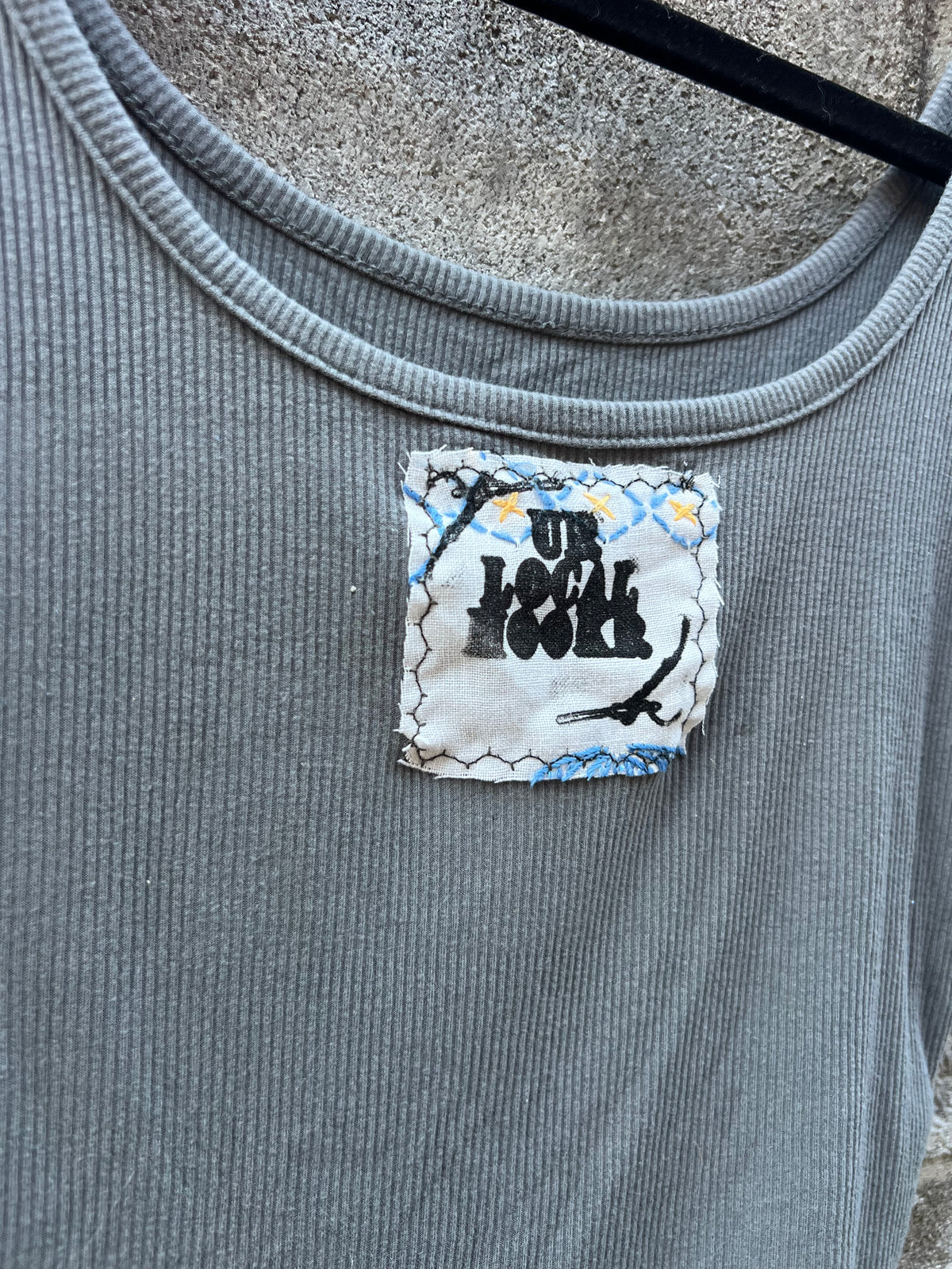 Nearer - Grey Patchwork Tank Top