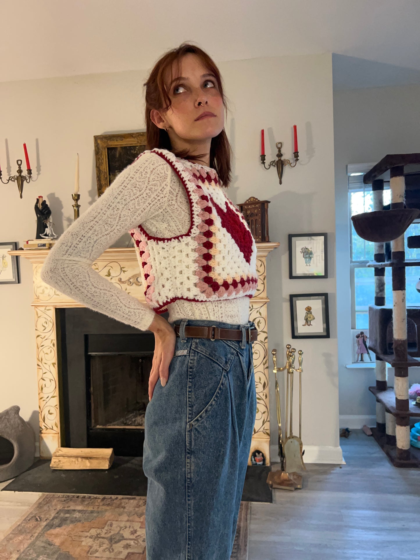 Sweetheart Granny Square Vest