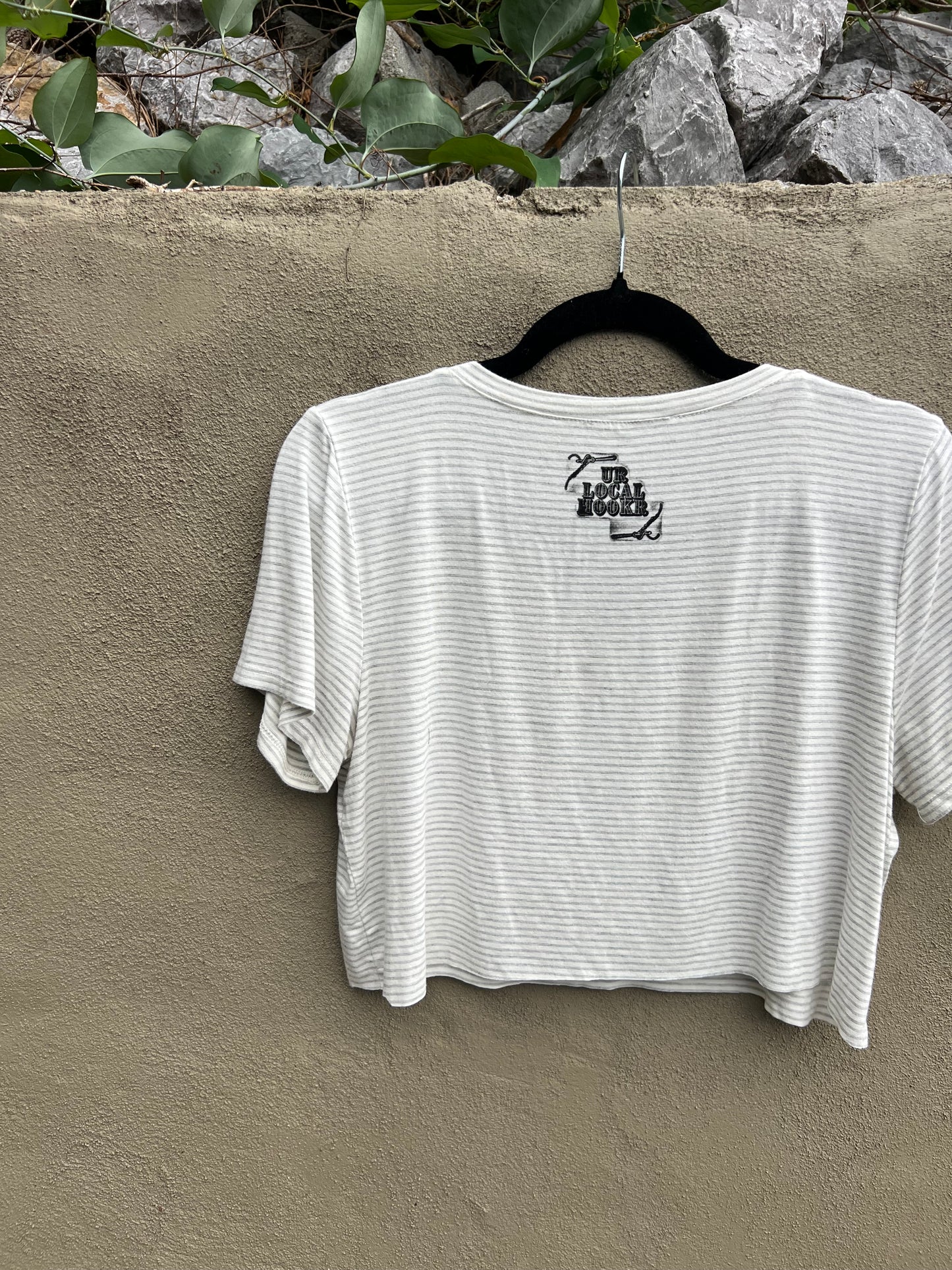 Go See Ethel Cain or the Devil Will Get You - Striped Cropped Tshirt