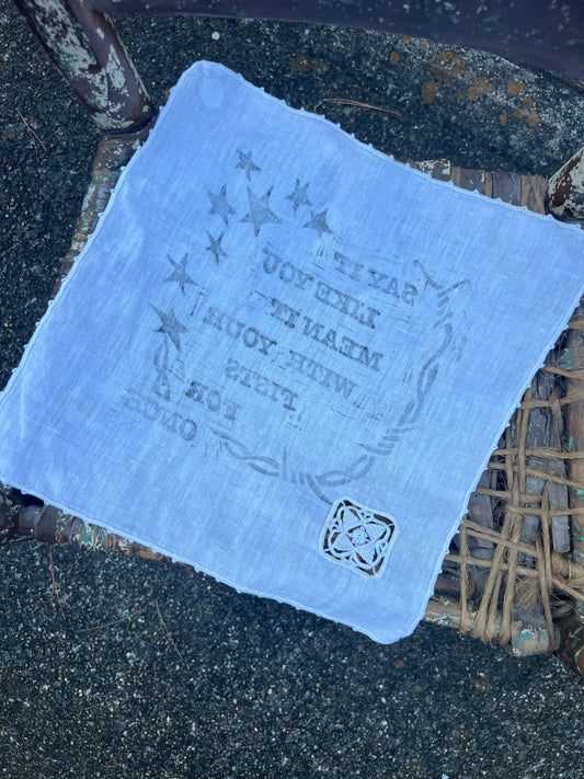 Like You Mean It - Alter Cloth / Vintage Handkerchief - no. 5