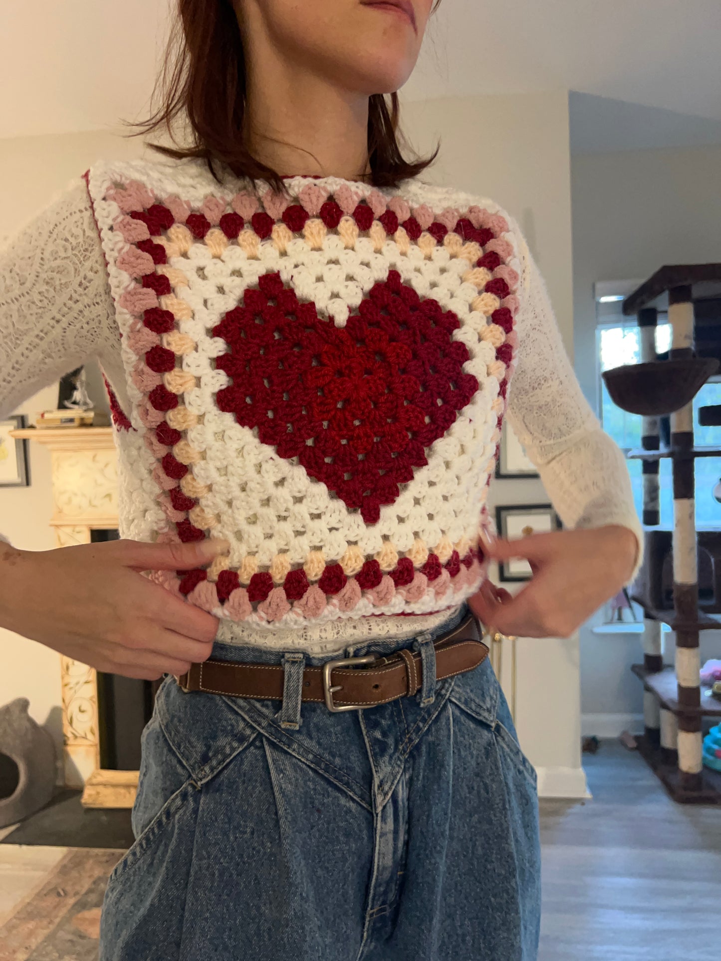 Sweetheart Granny Square Vest