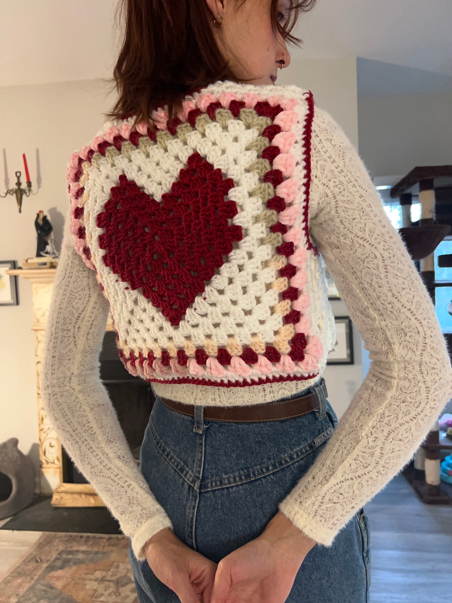 Sweetheart Granny Square Vest