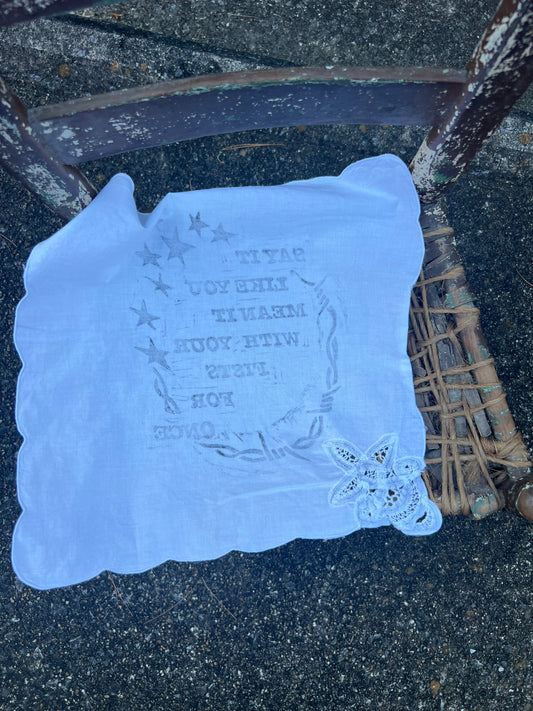 Like You Mean It - Alter Cloth / Vintage Handkerchief - no. 4