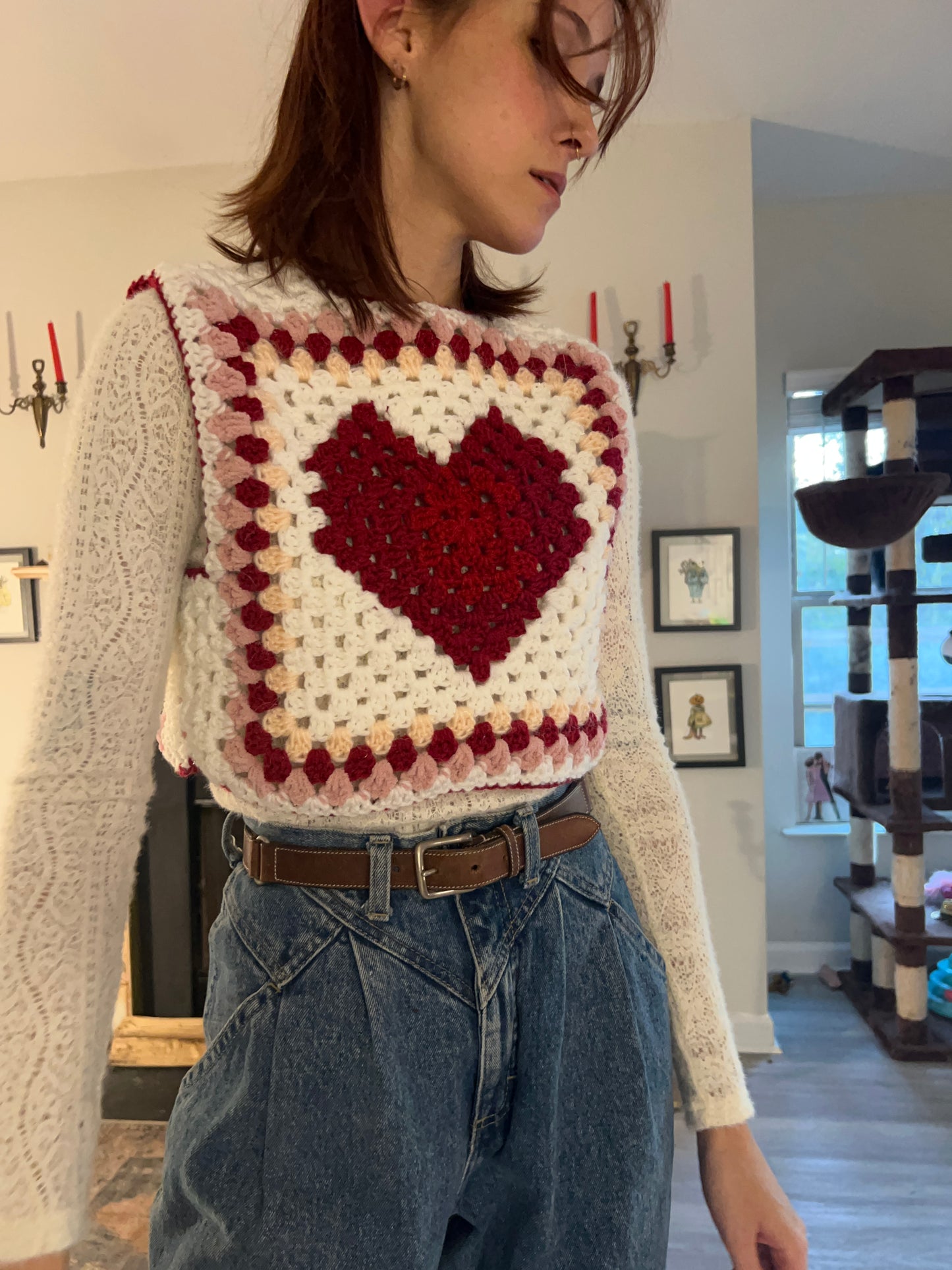 Sweetheart Granny Square Vest