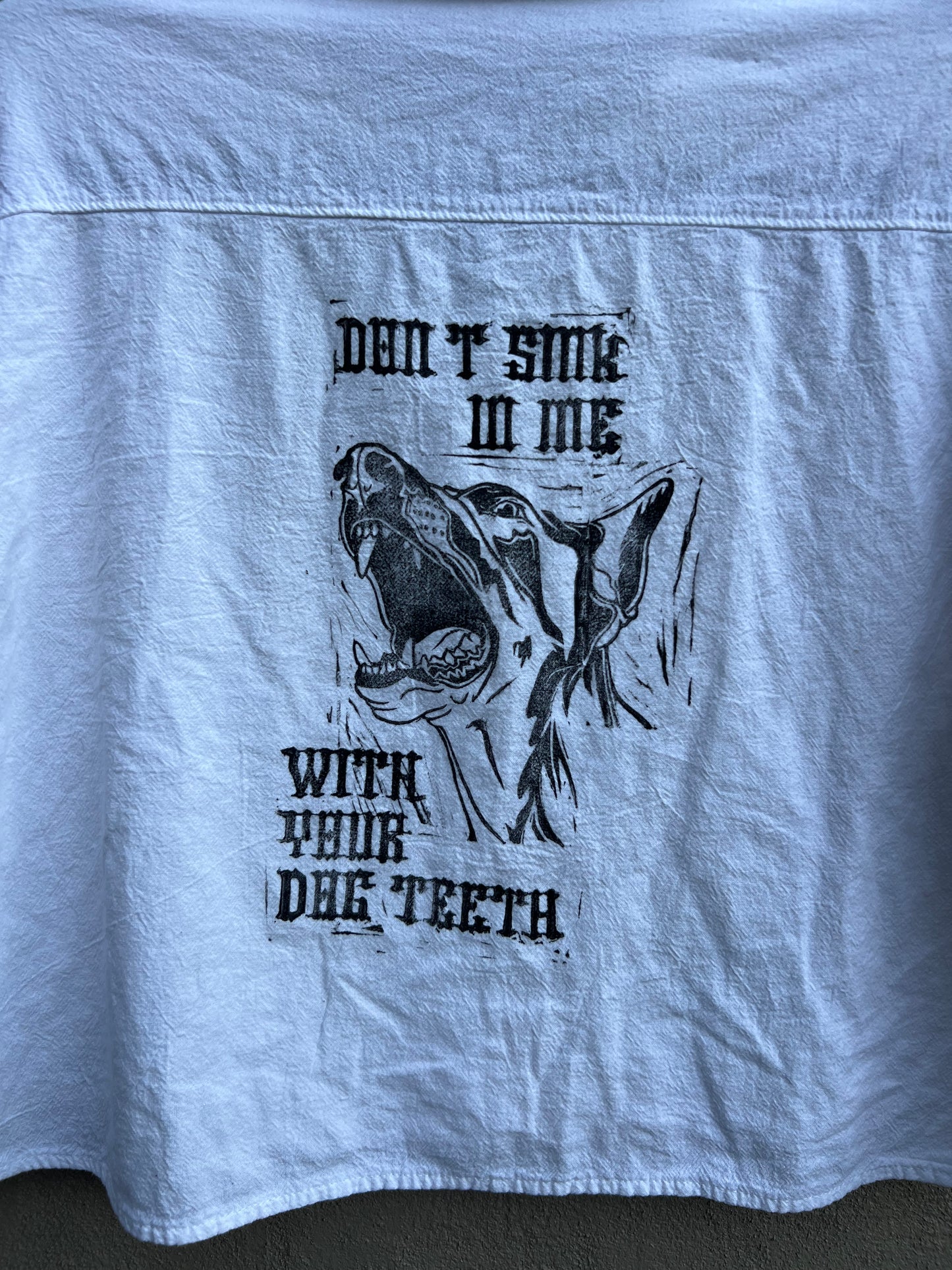 Dog Teeth - White Cropped Shirt