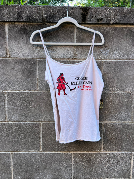 Go See Ethel Cain or the Devil Will Get You - Taupe Spaghetti Strap Tank