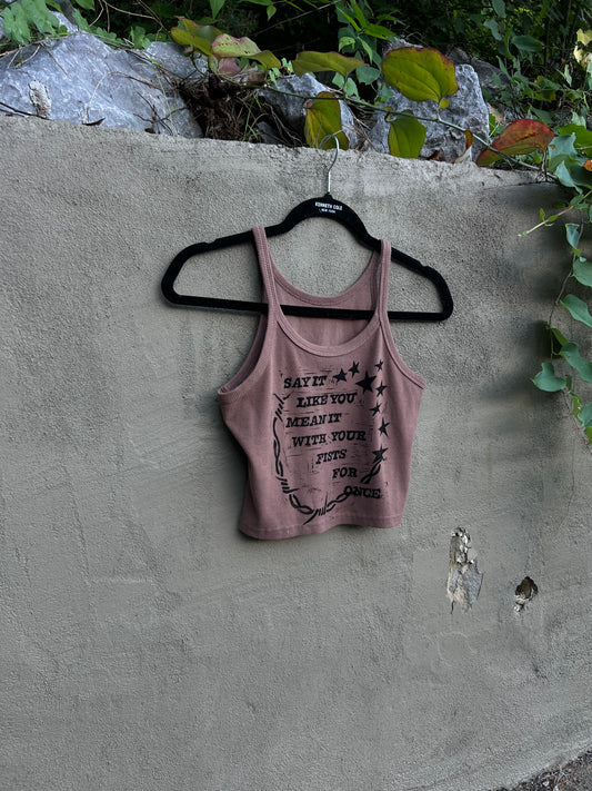 Like You Mean It - Brown Tank Top