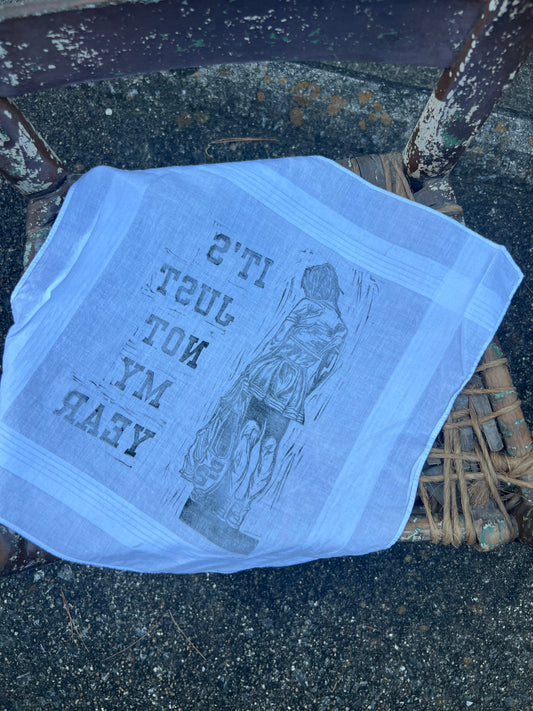 Not My Year - Alter Cloth / Vintage Handkerchief - no. 5