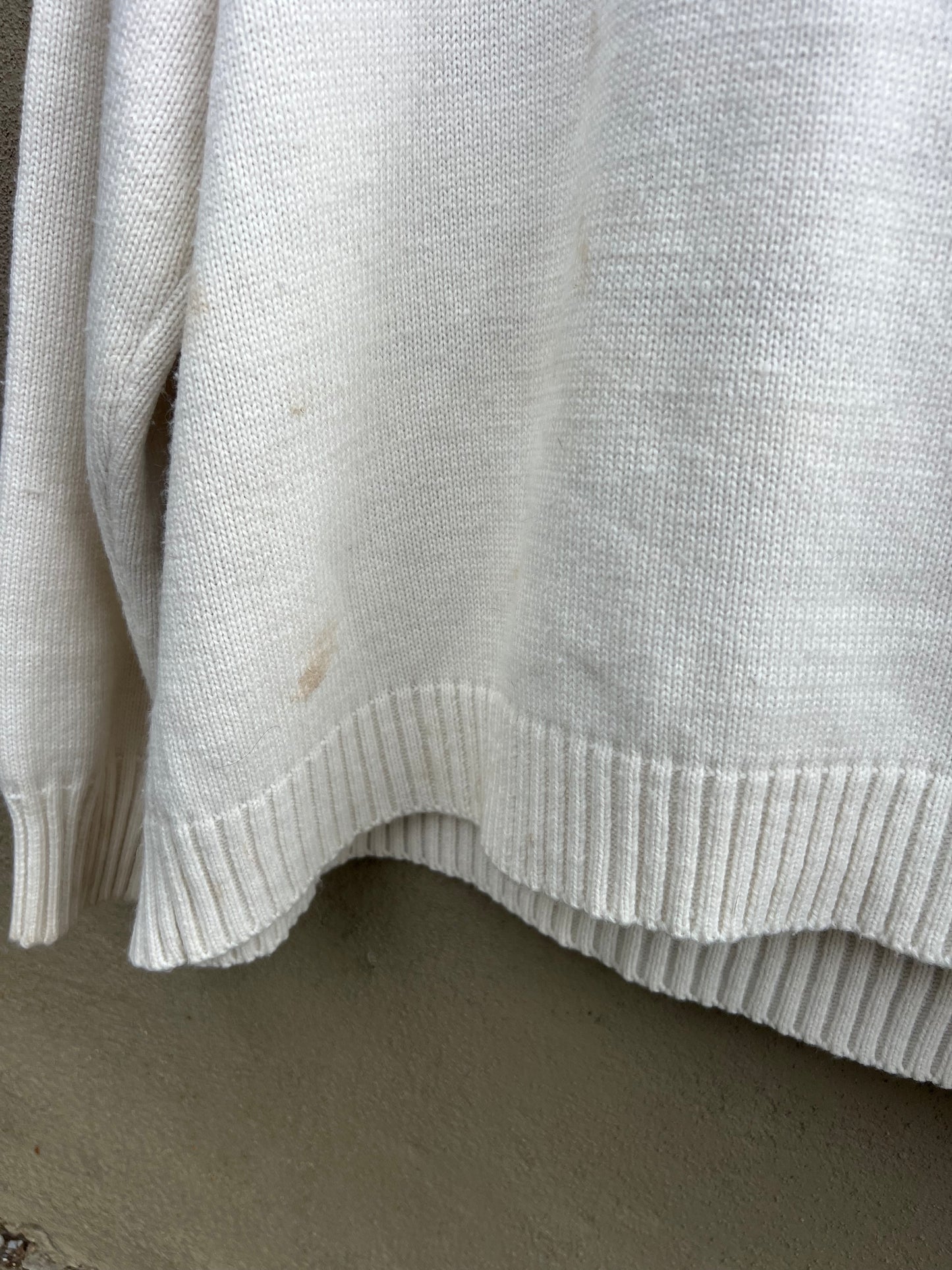 Say it Like You Mean it - Hand Embroidered White Sweater