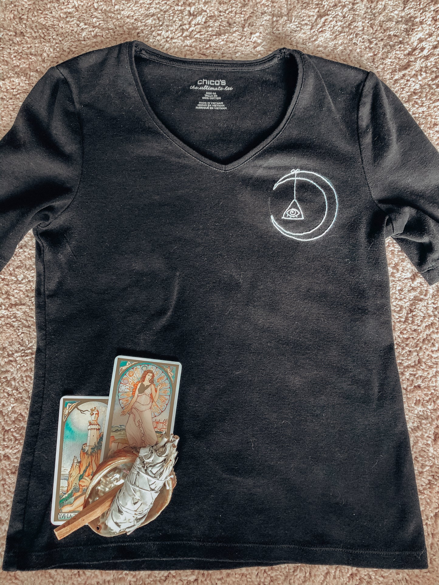 Moon & Eye Embroidered T-Shirt