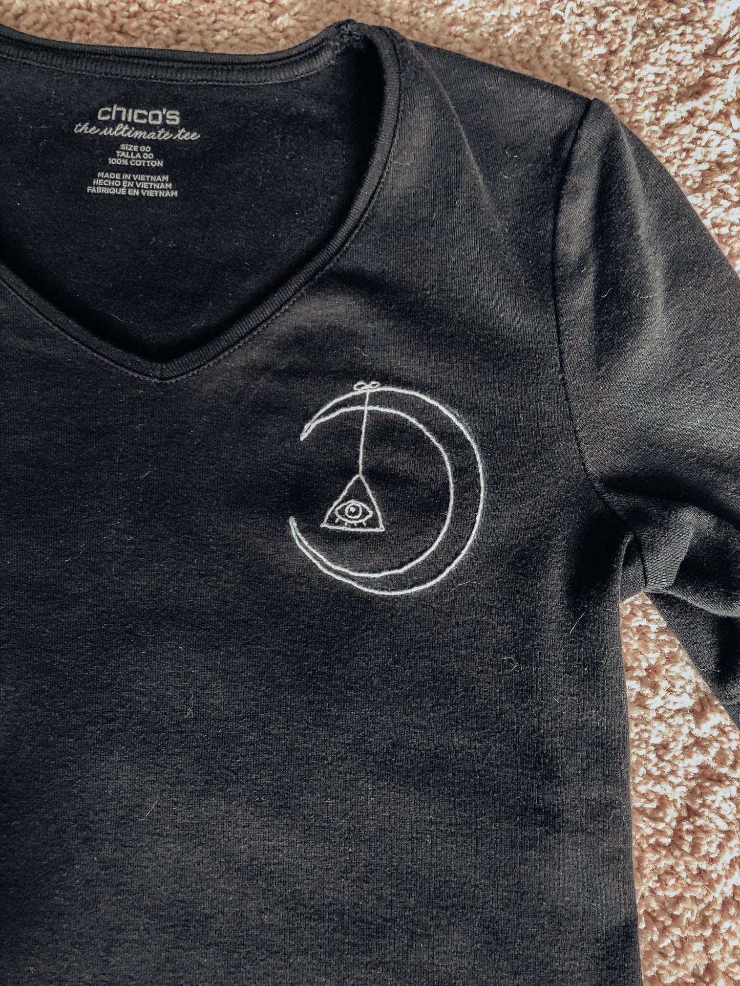 Moon & Eye Embroidered T-Shirt