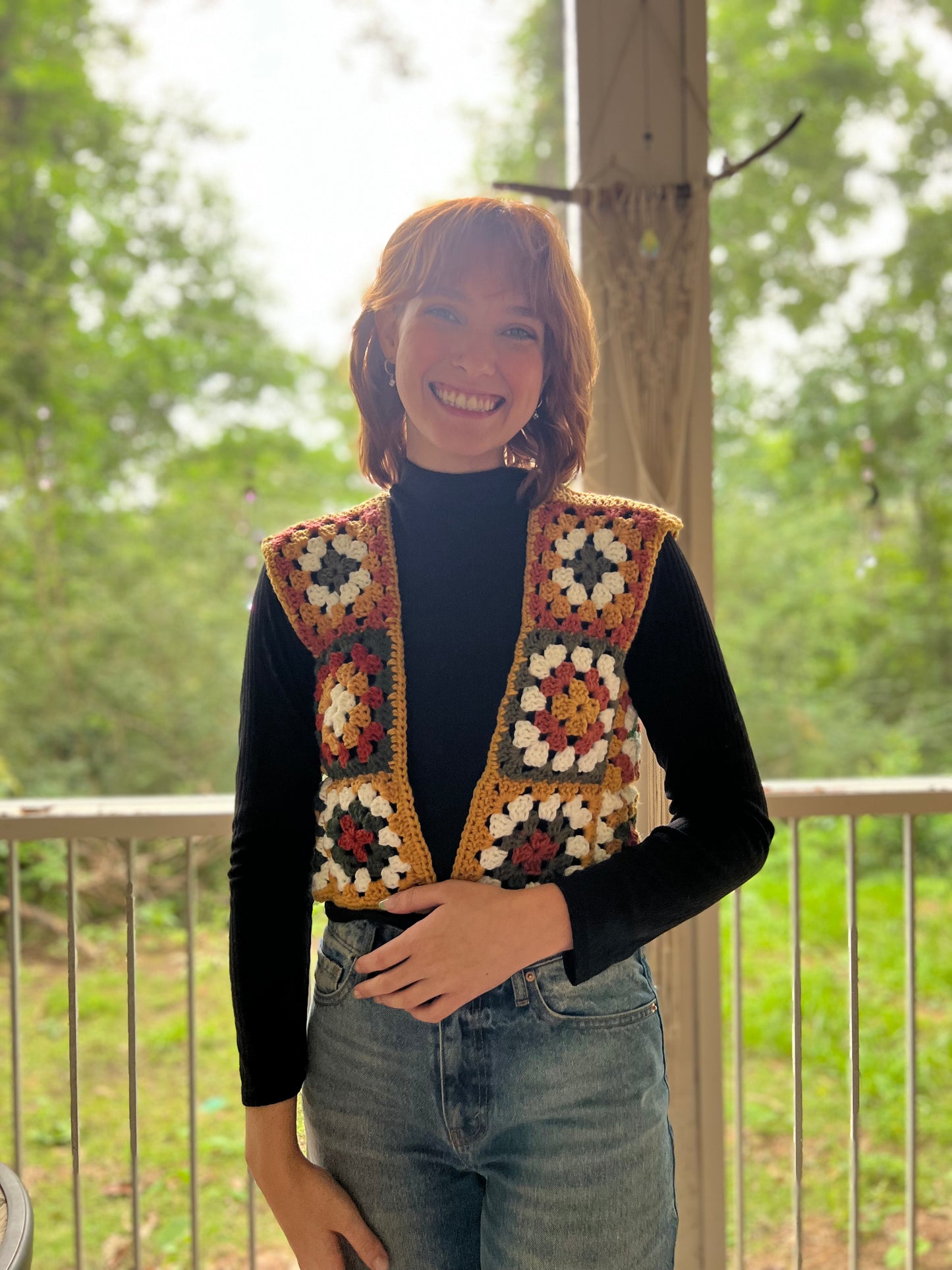 70s Style Granny Square Vest