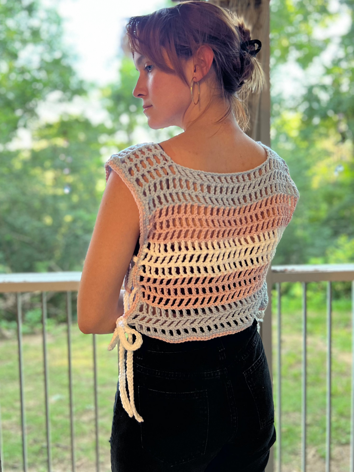 Trans Flag Mesh Crop Top
