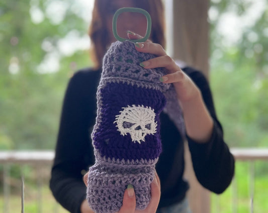 Water or Wine Bottle Purse - Purple Skull