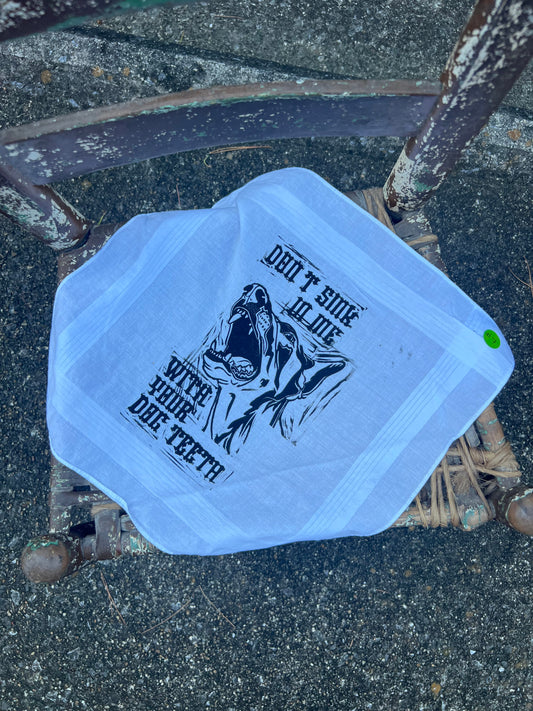 Dog Teeth - Alter Cloth / Vintage Handkerchief - no. 7