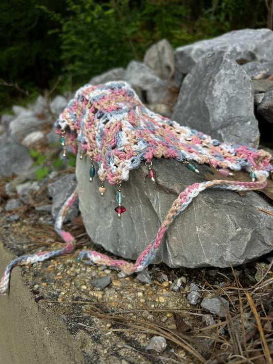 Strawberry Fields Sunset - Crochet Bandana