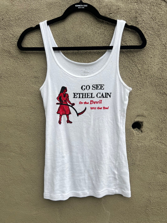 Go See Ethel Cain or the Devil Will Get You - White AND Tank Top