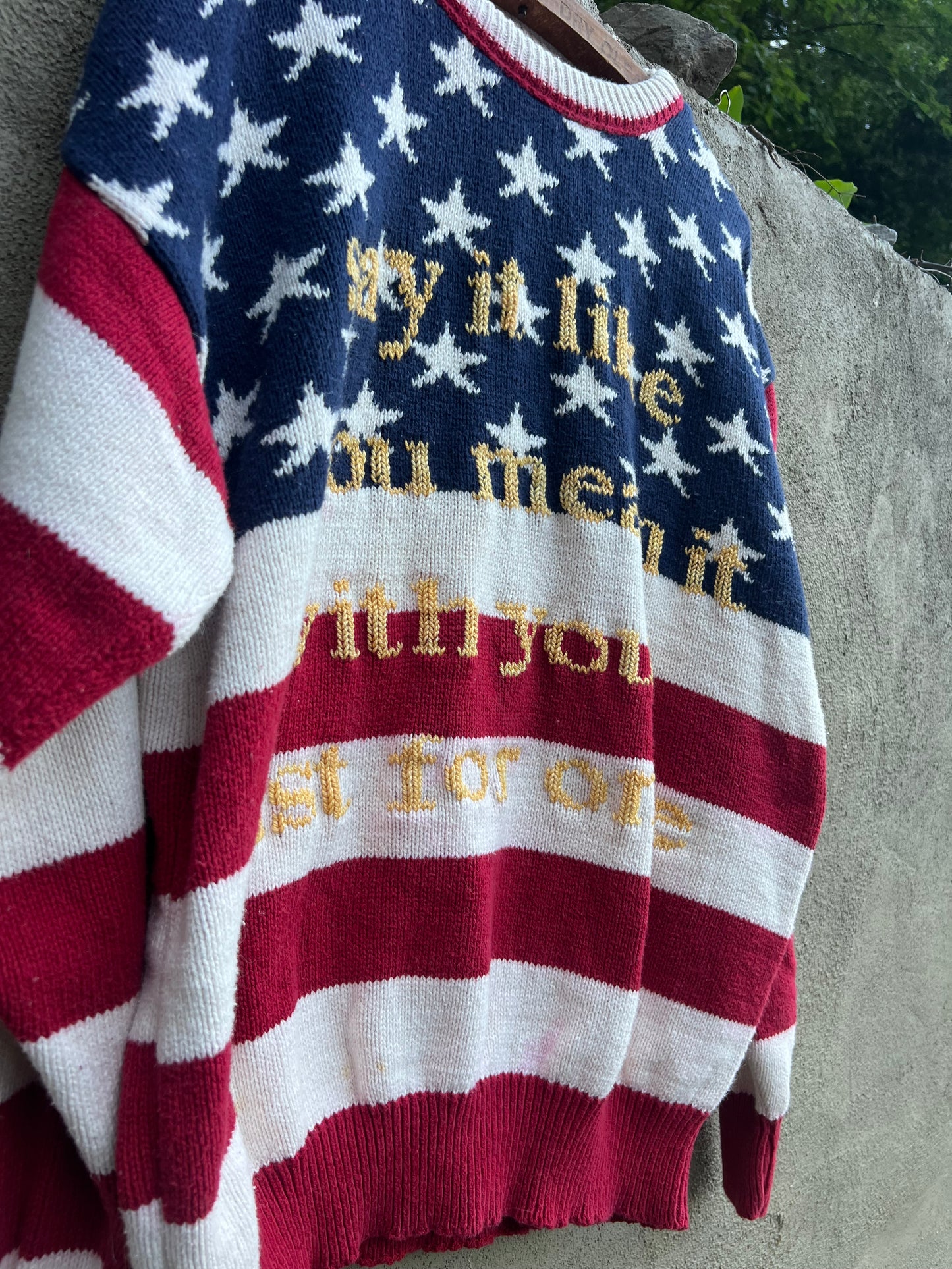 Say it Like You Mean it - Hand Embroidered Vintage Sweater