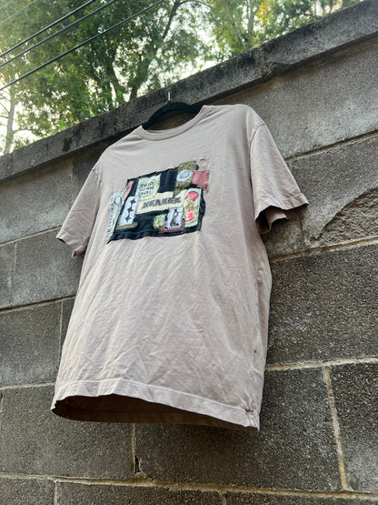 Nearer - Brown Patchwork Tshirt