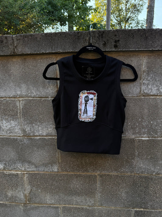 Windmill Patchwork - Black Tank Top