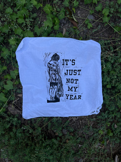 Not My Year - Alter Cloth / Vintage Handkerchief - no. 4