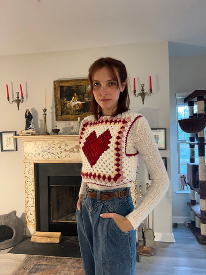 Sweetheart Granny Square Vest