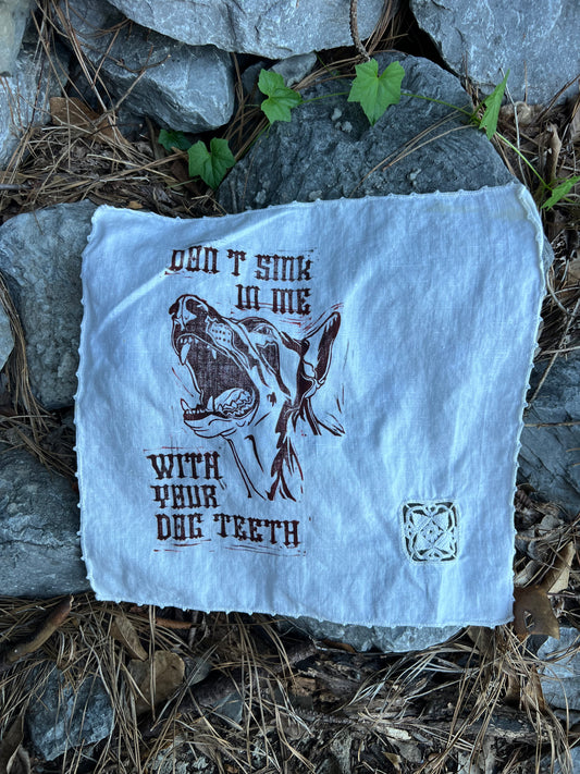 Dog Teeth - Alter Cloth / Vintage Handkerchief - no. 3