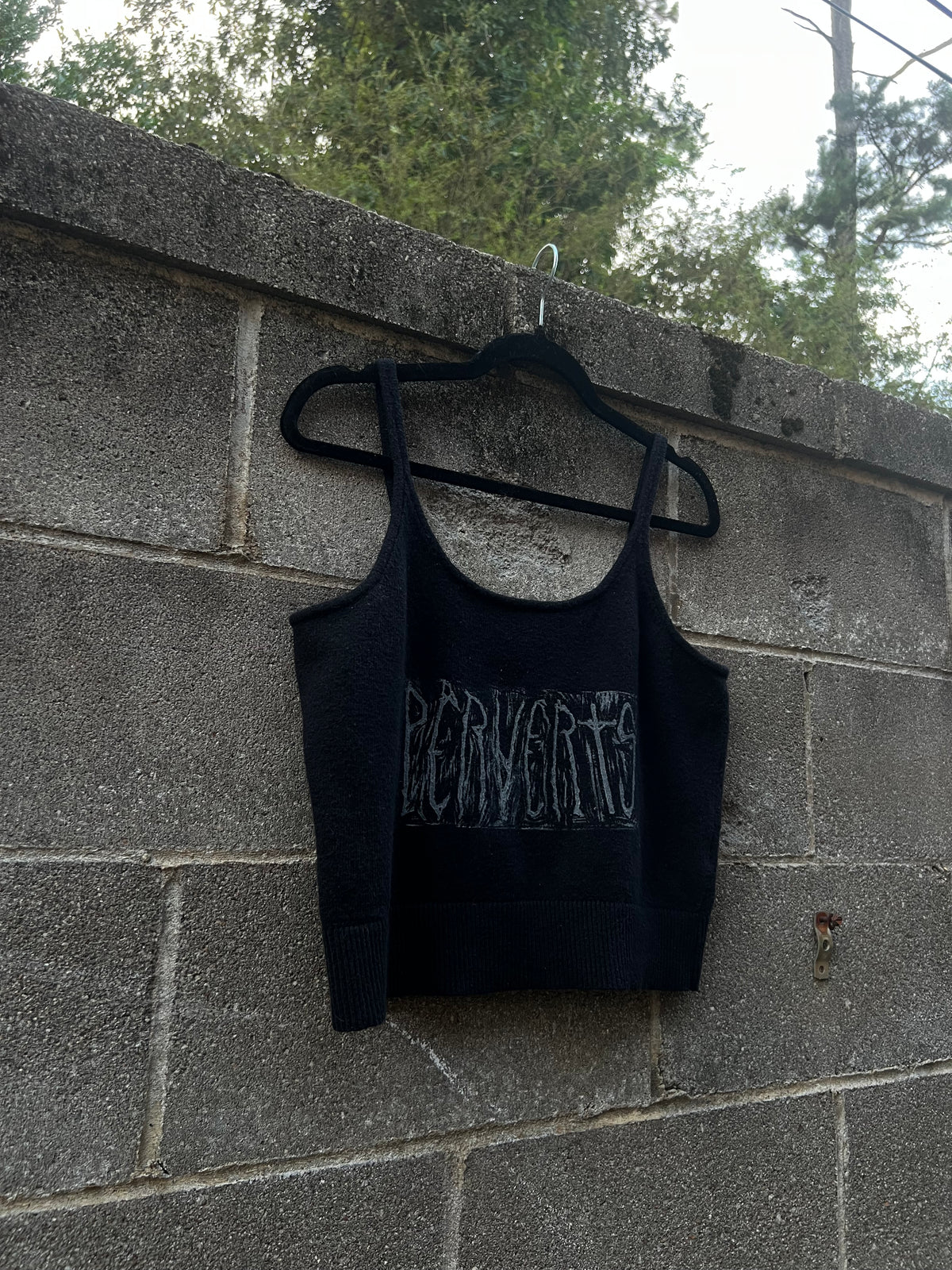 Perverts - Black Knit Tank Top - ON
