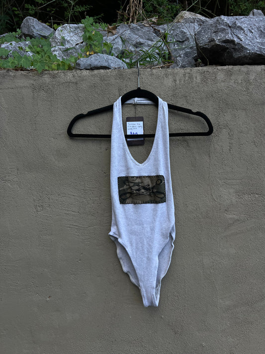 scissor me timbers - grey bodysuit