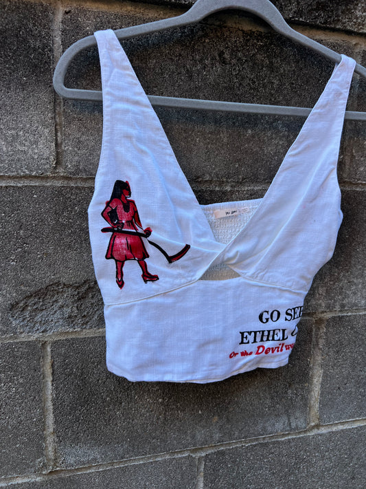 Go See Ethel Cain or the Devil Will Get You -  White Cut Out Tank
