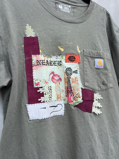 Nearer - Green Patchwork Tshirt