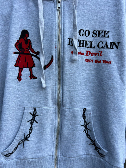 Go See Ethel Cain or the Devil Will Get You - “Time & Tru” Grey Zip-Up Hoodie