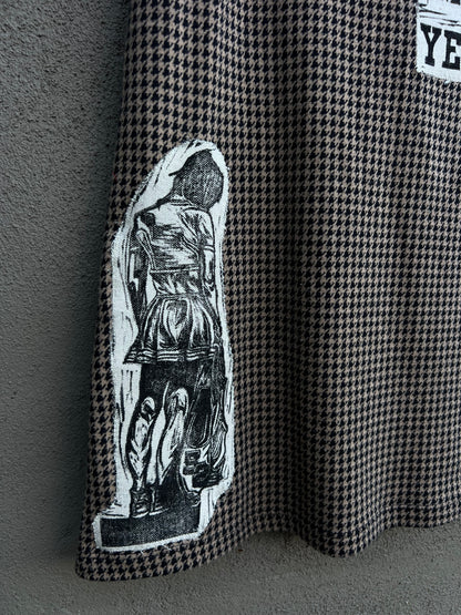 Not My Year - Brown & Black Houndstooth Dress