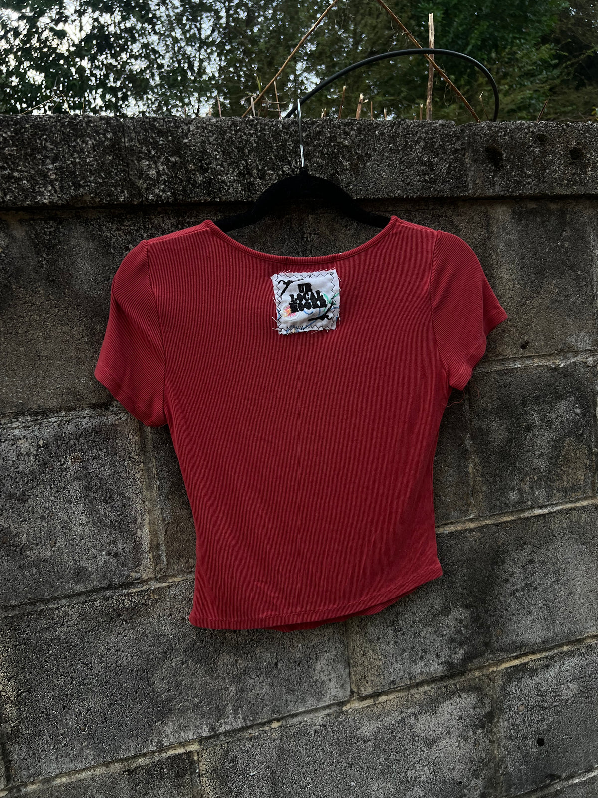 Nearer - Red Patchwork Baby Tee