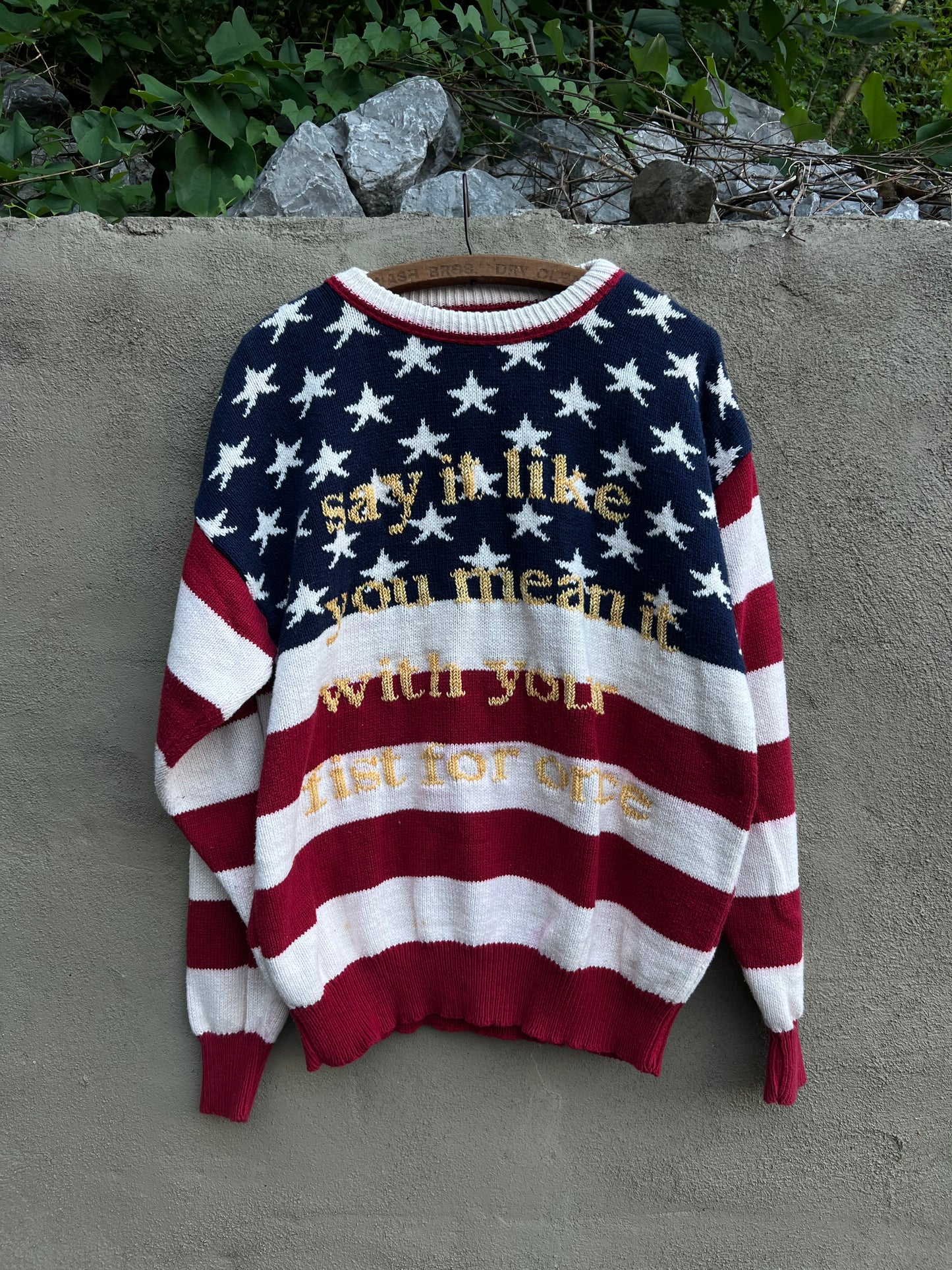 Say it Like You Mean it - Hand Embroidered Vintage Sweater