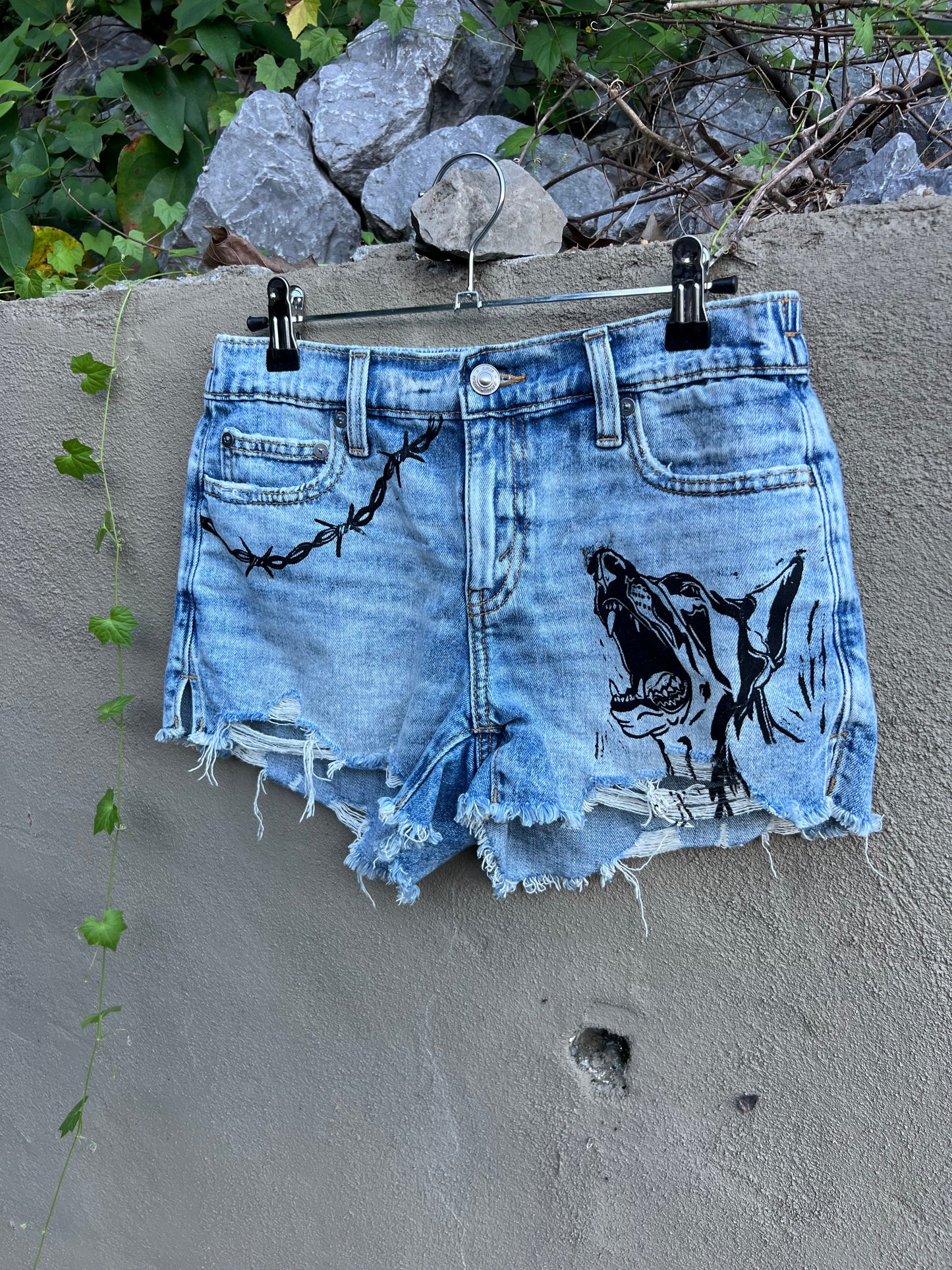 Dog Teeth - Denim Shorts