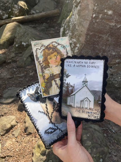 Carcross Church - Hand Embroidered Vintage Photo