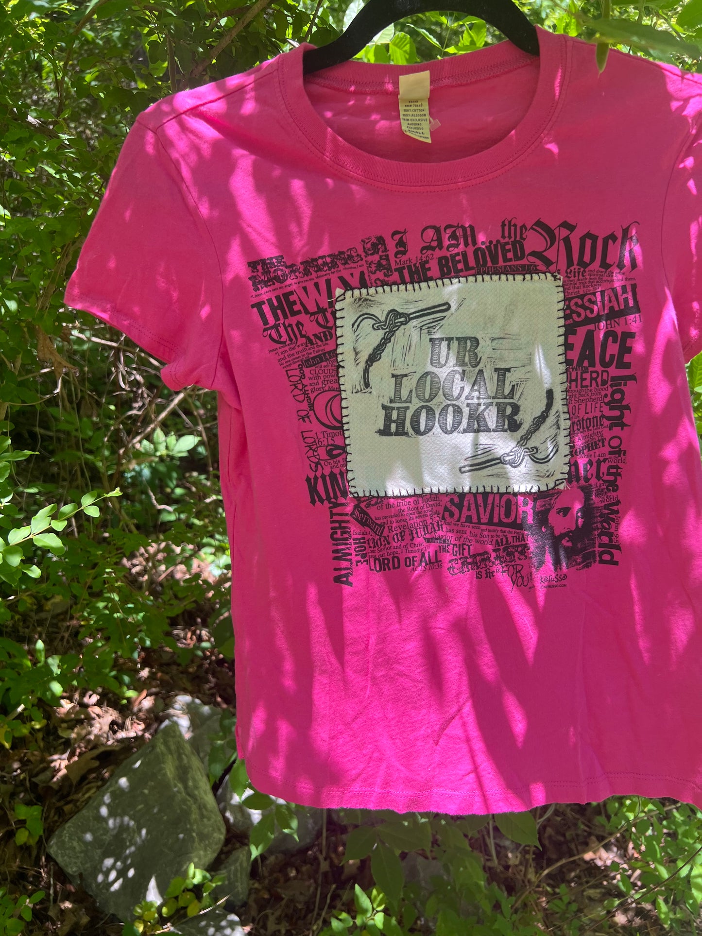 hookr merch - pink jesus tshirt