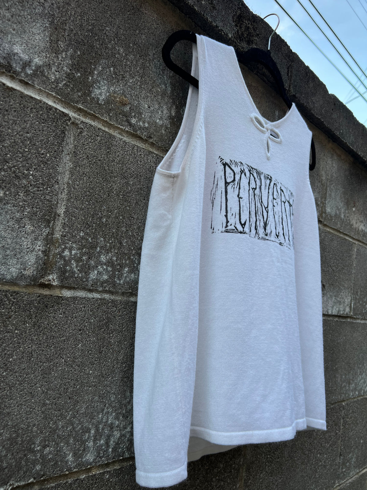 Perverts - White Knit Tank Top - SW