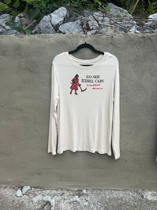 Go See Ethel Cain or the Devil Will Get You - Taupe Long Sleeved Top