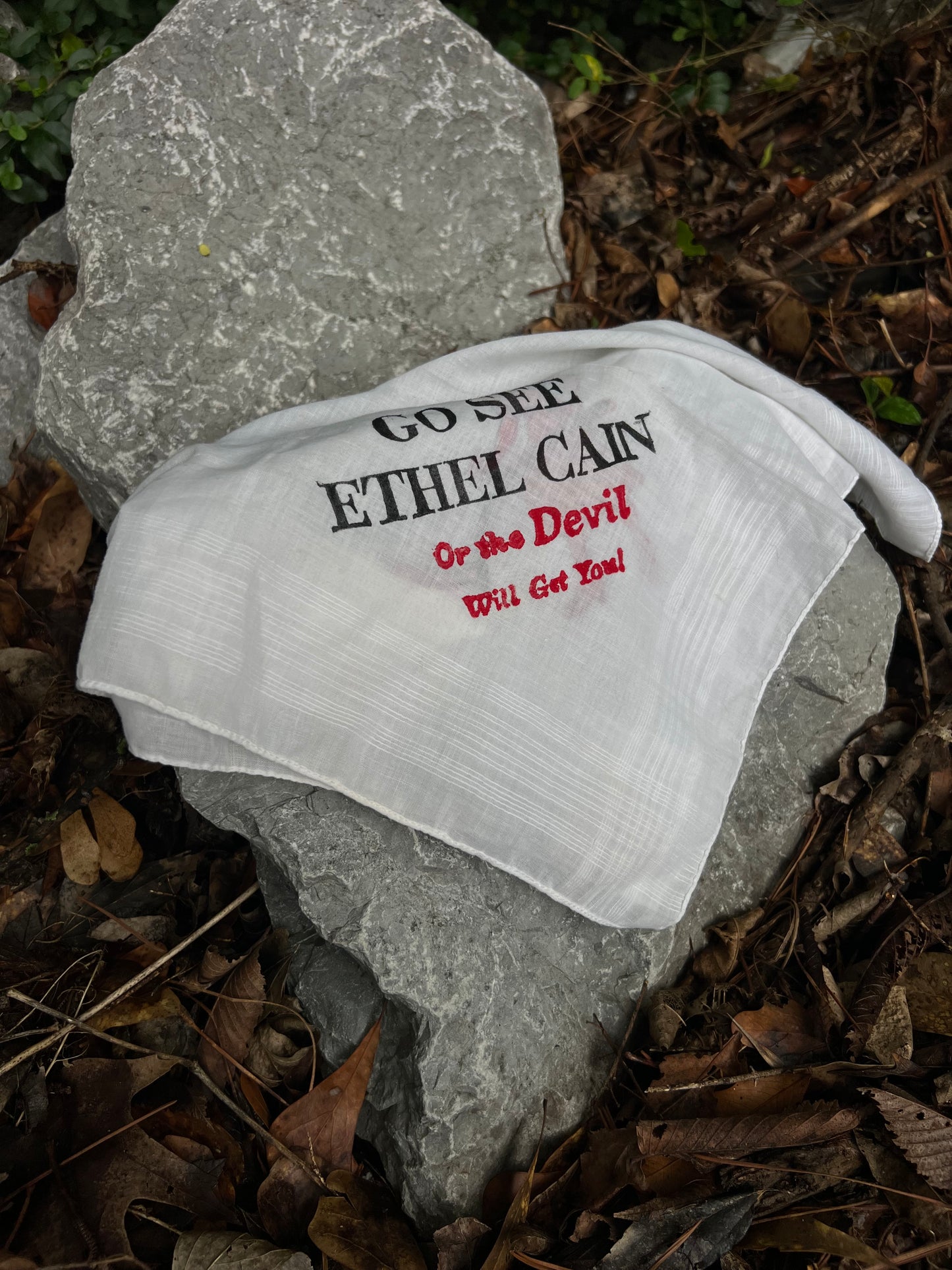 Go See Ethel Cain or the Devil Will Get You - White Handkerchief/Bandana
