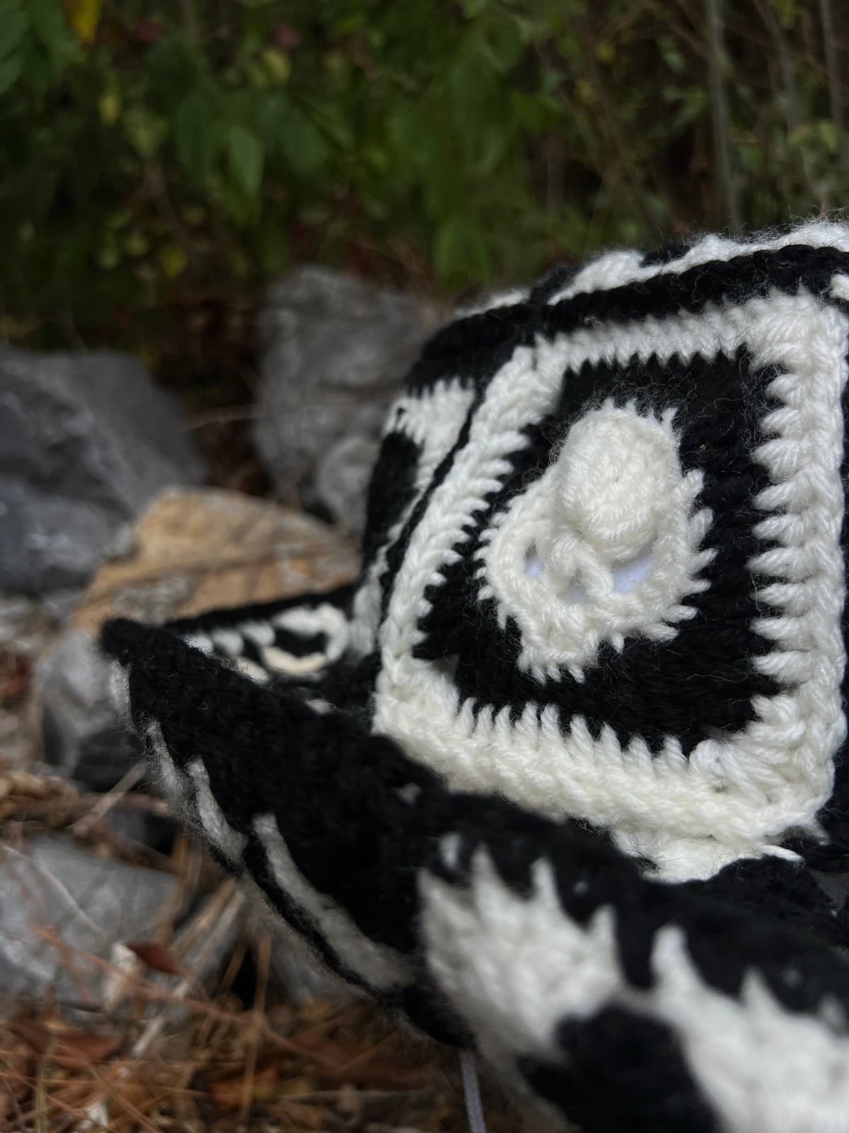 Crochet Cowboy Hat - Black & White