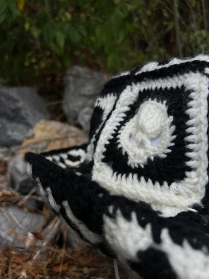 Crochet Cowboy Hat - Black & White