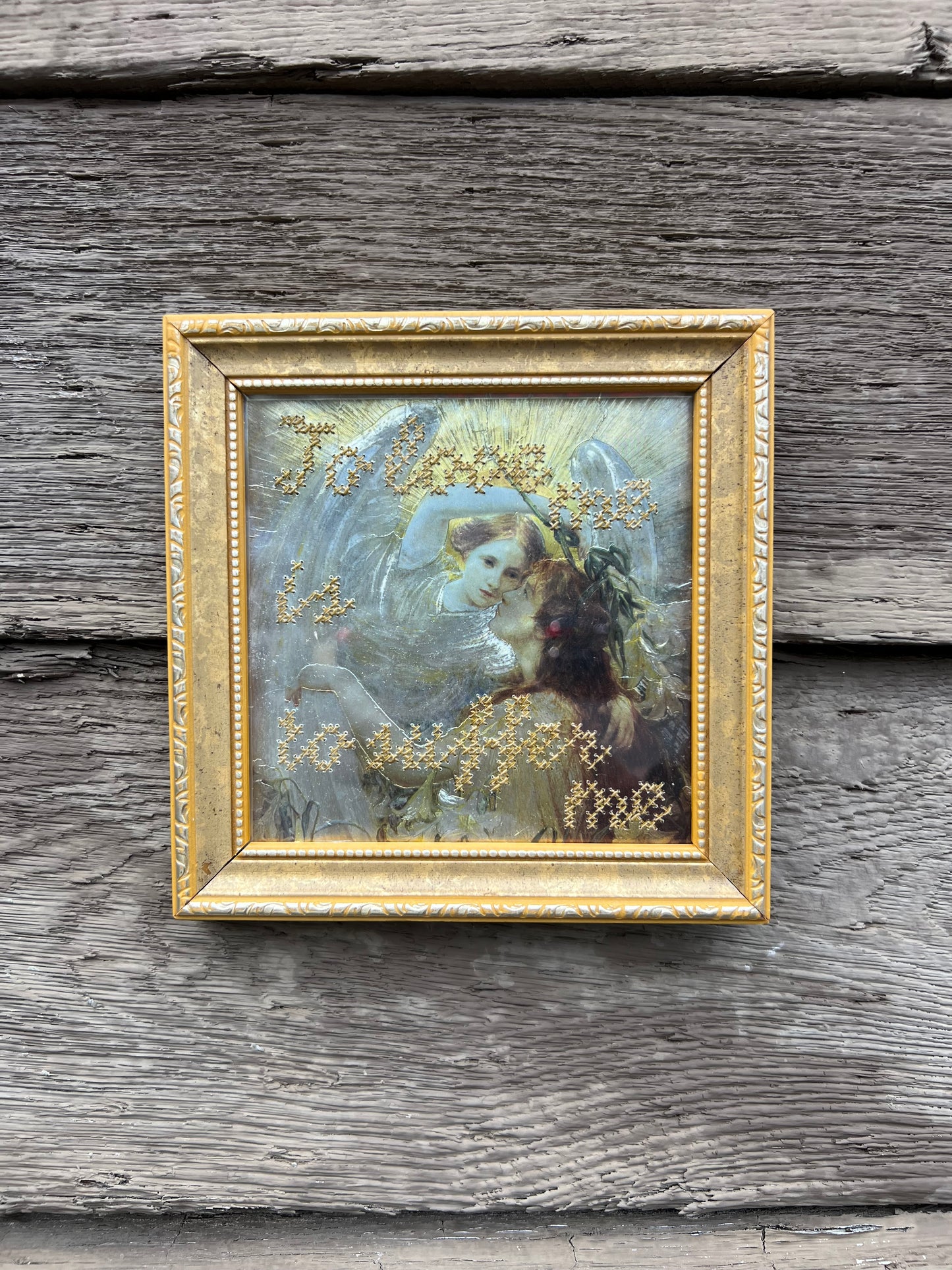 To Love Me is to Suffer Me - Embroidered Vintage Photo