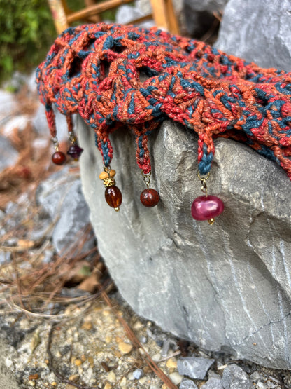Rust - Beaded Skull Cap
