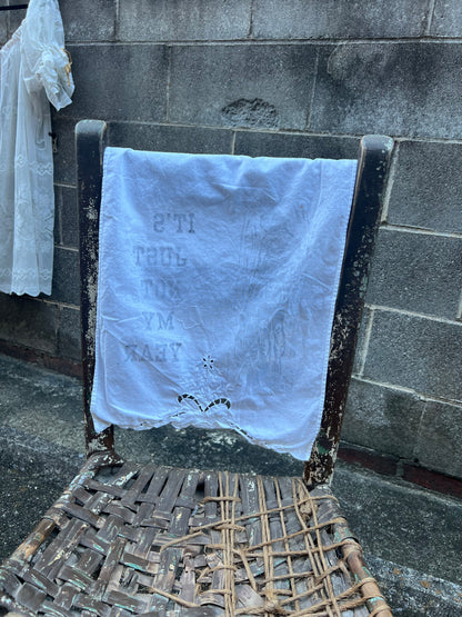 Not My Year - Alter Cloth / Vintage Handkerchief - no. 8