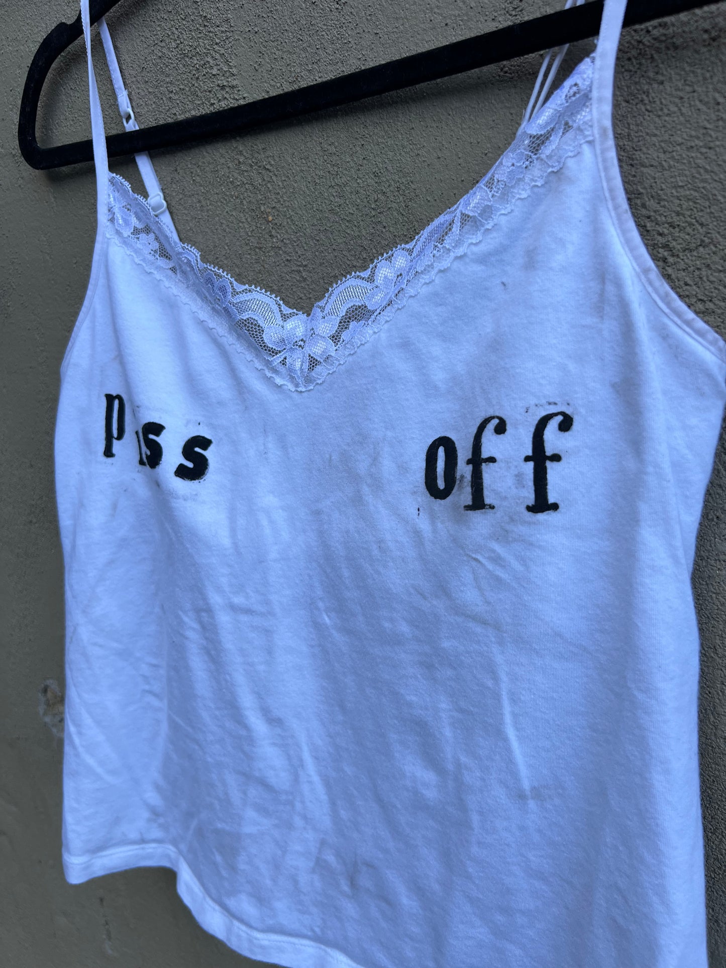 piss off - white tank top