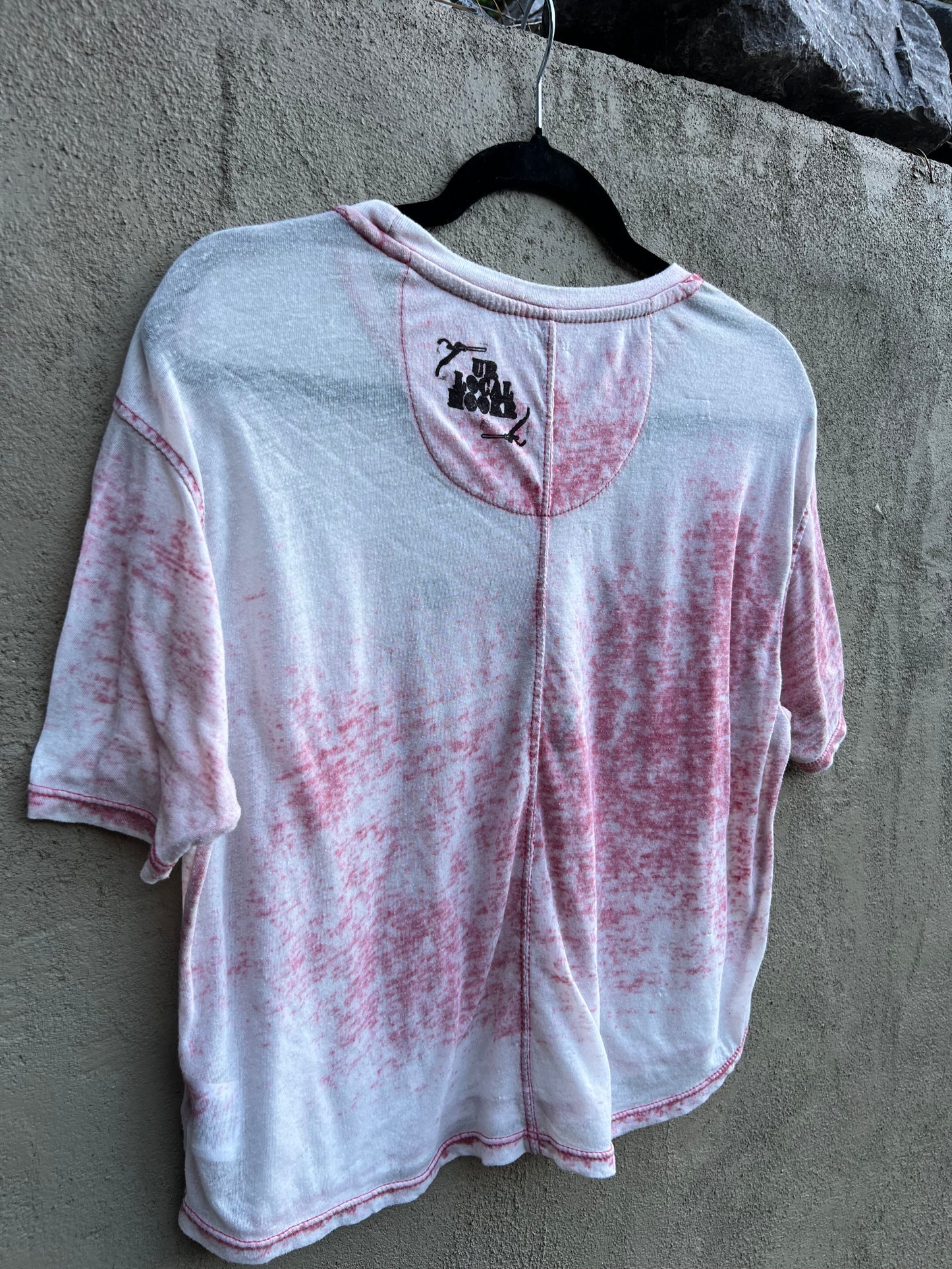 Go See Ethel Cain or the Devil Will Get You - AL Football Faded red semi-sheer T-shirt